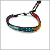 MT2.8 Multi-Colored Stone Chakra Leather Bracelet
