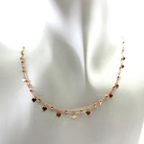 TU1.103 Squares and Balls Rose Gold Plated Sterling Silver Necklace