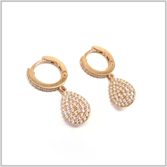 TU1.122 Cubic Zirconia Rose Gold Plated Sterling Silver Earrings