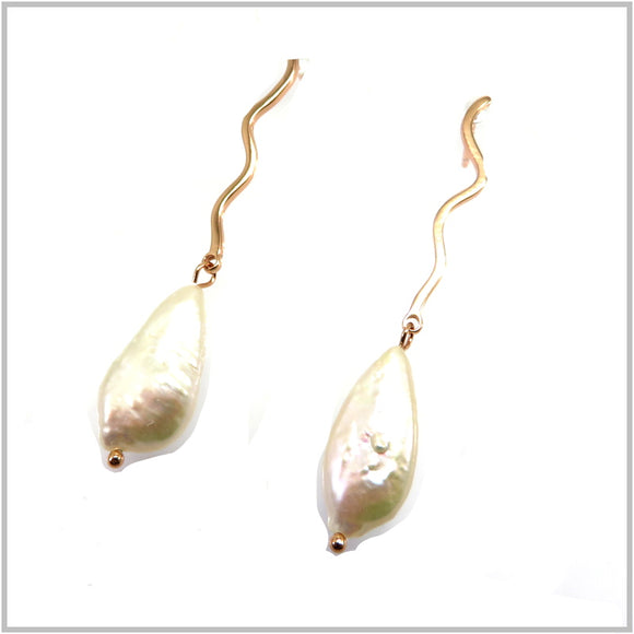 TU1.123 Freshwater Pearl Rose Gold Plated Sterling Silver Earrings