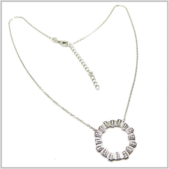 TU1.139 Cubic Zirconia Circle Sterling Silver Necklace
