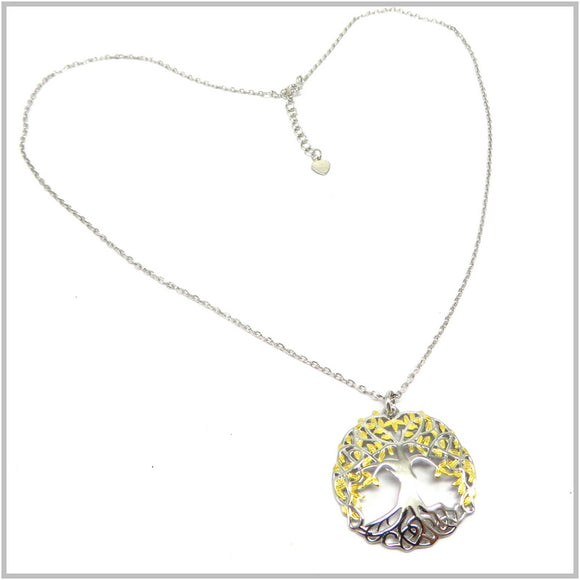 TU1.146 Tree Gold Plated and Sterling Silver Necklace