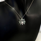 TU1.186 Tree Green Cubic Zirconia Sterling Silver Necklace