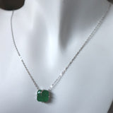 TU1.201 Dyed Green Quartz Sterling Silver Necklace