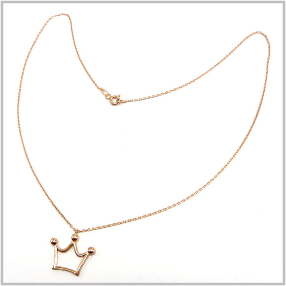 TU1.231 Crown Rose Gold Plated Sterling Silver Necklace