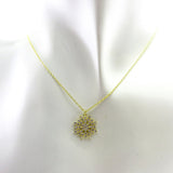 TU1.36 Snowflake Flower Gold Plated Sterling Silver Necklace