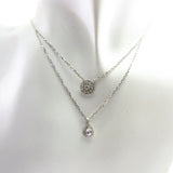 TU1.41 Double Cubic Zirconia Sterling Silver Necklace