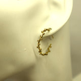 TU1.47 Vine Cubic Zirconia Gold Plated Sterling Silver Hoop Earrings