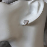 TU1.61 Heart Cubic Zirconia Sterling Silver Stud Earrings