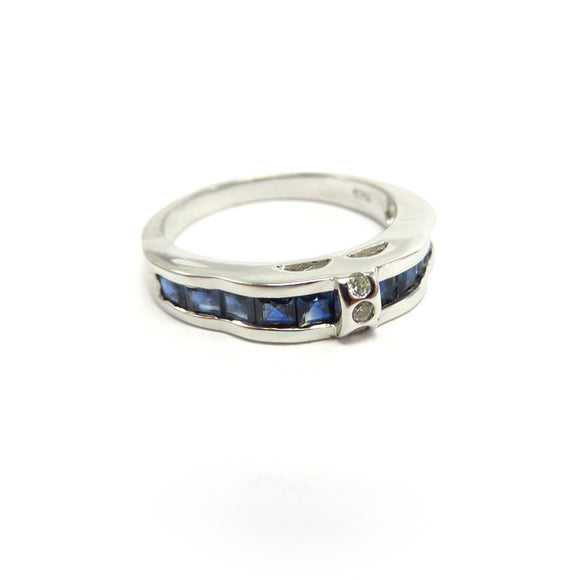 AN10.30 Blue Sapphire Ring Sterling Silver