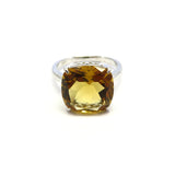AN11.74 Square Citrine Ring Sterling Silver