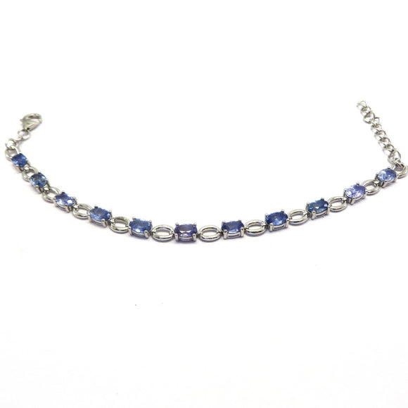 AN11.3.2 London Blue Topaz Chain Bracelet Sterling Silver