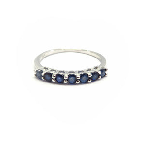 AN11.44 Sapphire Band Ring Sterling Silver
