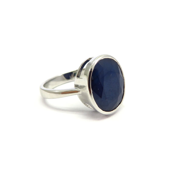 AN11.49 Oval Sapphire Ring Sterling Silver