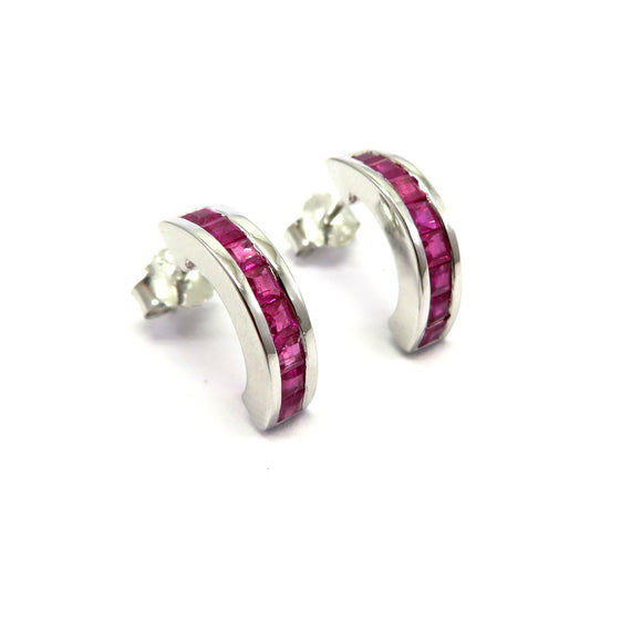 AN11.62 Ruby Earrings Sterling Silver