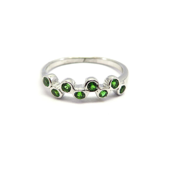 AN11.73 Vine Chrome Diopside Band Ring Sterling Silver