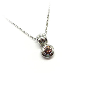 AN9.137 Round Pink Tourmaline Pendant Sterling Silver