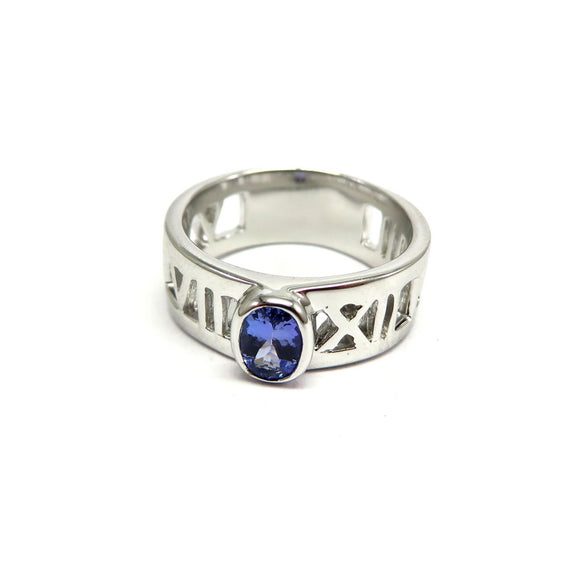 AN9.145 Filigree Oval Tanzanite Ring Sterling Silver