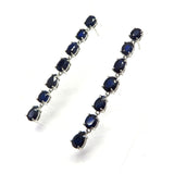 AN9.155 Blue Sapphire Drop Earrings Sterling Silver