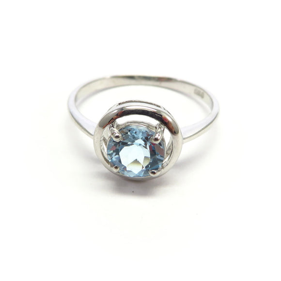 AN9.31 Blue Topaz Ring Sterling Silver