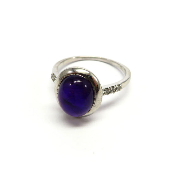 AN9.47 Amethyst and Cubic Zirconia Ring Sterling Silver