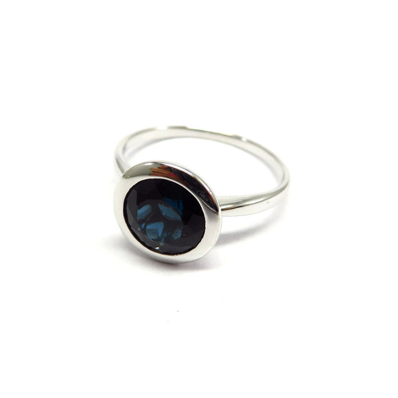 AN9.63 Round London Blue Topaz Ring Sterling Silver