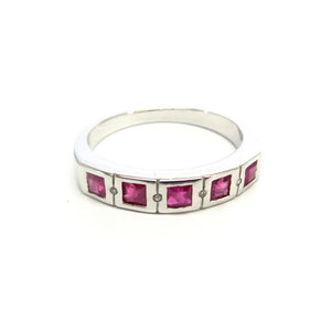 AN9.74 Ruby Band Ring Sterling Silver