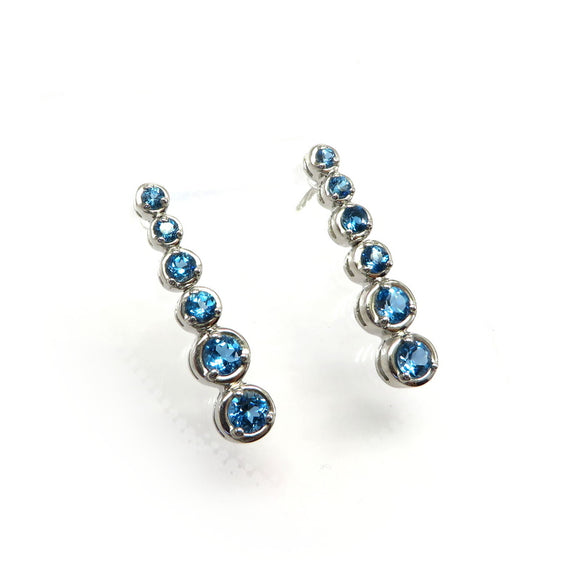 AN8.77 London Blue Topaz Drop Earrings Sterling Silver