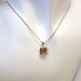 AN9.94 Square Citrine Pendant Sterling Silver
