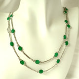 CA1.1 Green Agate Necklace Sterling Silver