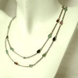 CA1.16 Ruby Emerald Sapphire Necklace Sterling Silver