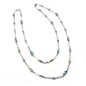 CA1.19 Blue Topaz Necklace Sterling Silver