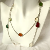 CA1.24 Agate Gemstone Necklace Sterling Silver