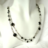 CA1.30 Black Agate Chain Necklace Sterling Silver