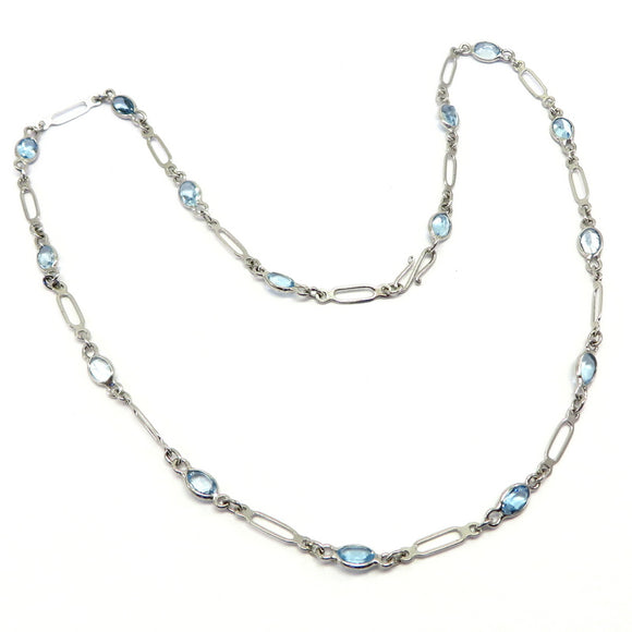 CA1.33 Blue Topaz Necklace Sterling Silver