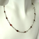 CA1.36 Garnet Chain Necklace Sterling Silver
