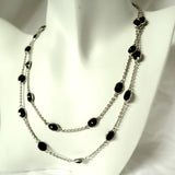 CA1.38 Black Agate Chain Necklace Sterling Silver