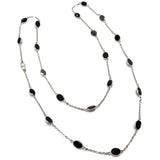 CA1.38 Black Agate Chain Necklace Sterling Silver