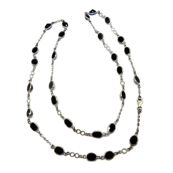 CA1.4 Black Agate Necklace Sterling Silver