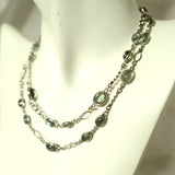 CA1.8 Synthetic Green Sapphire Necklace Sterling Silver