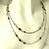 CA1.9 Ruby Emerald Sapphire Peridot Garnet Citrine Blue Topaz Necklace Sterling Silver