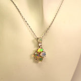 FP1.44 Ethiopian Opal Synthetic White Sapphire Pendant Sterling Silver
