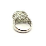 HG32.45 Filigree Green Amethyst Cubic Zirconia Ring Sterling Silver