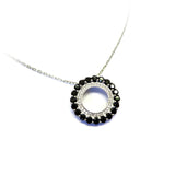 HG32.61 Circle Black Spinel Cubic Zirconia Pendant Sterling Silver