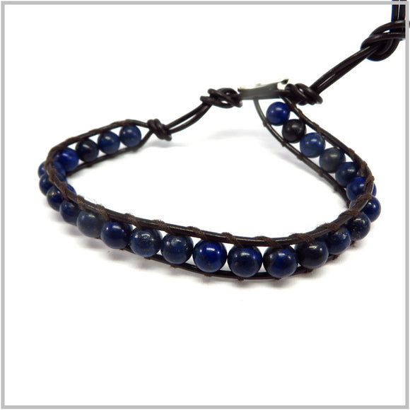 MT2.11 Lapis Lazuli Leather Wrap Bracelet
