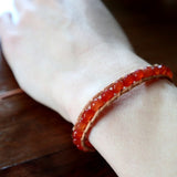 MT2.21 Red Agate Leather Wrap Bracelet