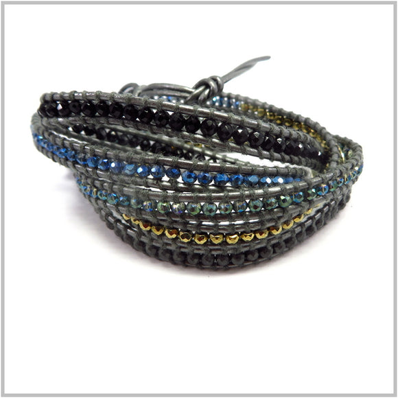 MT2.27 Gemstone Wraparound Bracelet Leather