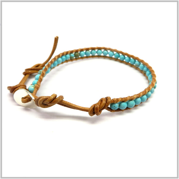 MT2.9 Turquoise Howlite Leather Wrap Bracelet