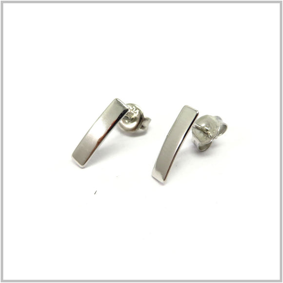 PS13.100 Vertical Bar Sterling Silver Stud Earrings
