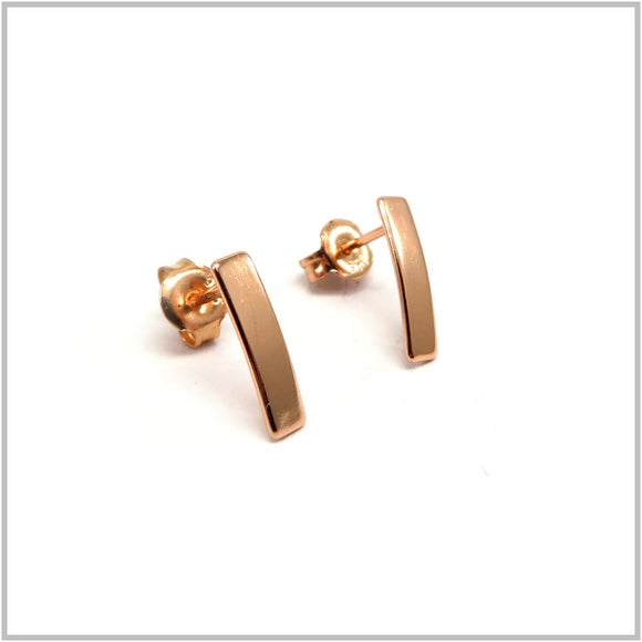 PS13.102 Vertical Bar Rose Gold Plated Sterling Silver Stud Earrings